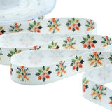 Raso Seta 15 mm Stampa Natale Fiaba Verde