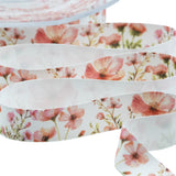 Raso Seta 15 mm Stampa Fiorito Rosa