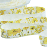 Raso Seta 15 mm Stampa Fiorito Giallo