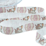Raso Seta 15 mm Stampa Balloon Zoo Rosa