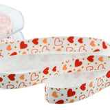Raso Seta 15 mm Stampa Fantasia di Cuori
