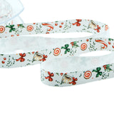 Satin de soie imprimé bonbons de Noël 15 mm