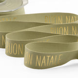 25mm Silk Satin Merry Christmas Print Sage Green