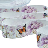 Satin de soie 25 mm à imprimé floral lilas