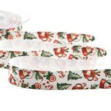 Satin de soie imprimé bonbons de Noël 25 mm