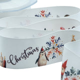 40mm Silk Satin Christmas Fairy Tale Blue Print