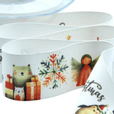40mm Silk Satin Green Fairy Tale Christmas Print