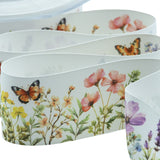 Satin de soie 40 mm avec imprimé floral blanc