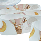 Raso Seta 40 mm Stampa Balloon Zoo Rosa