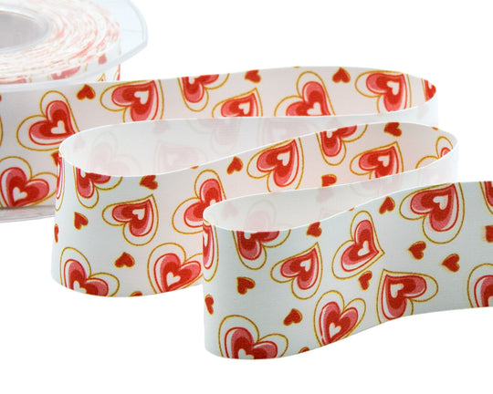 Motif cœur en satin de soie imprimé 40 mm