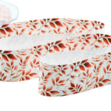 Satin de soie 40 mm avec imprimé feuillage rouge