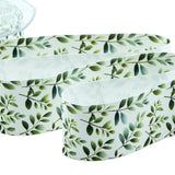 Satin de soie 40 mm avec imprimé feuillage vert