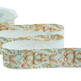Satin de soie 40 mm avec imprimé feuillage vert
