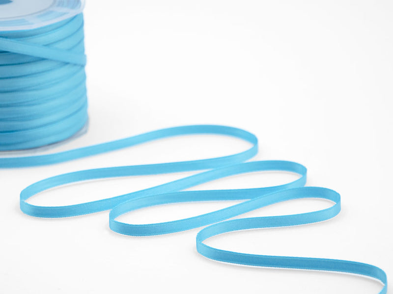 Double Satin 6mm Turquoise Central Tie