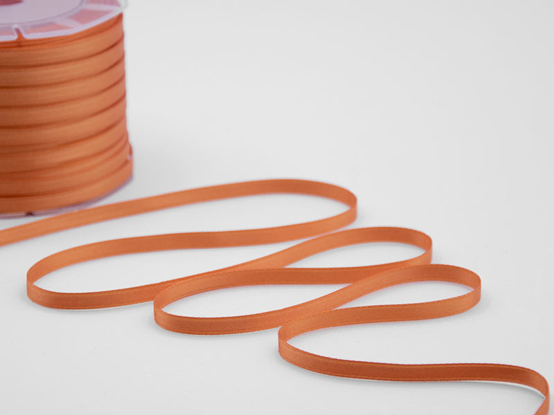 Double Satin 6mm Central Tie Orange Peach