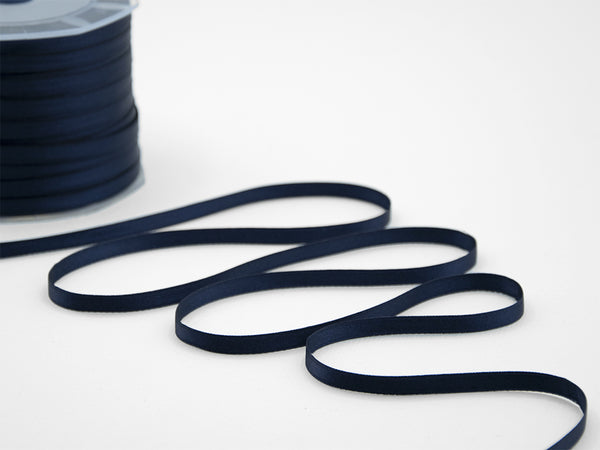 Double Satin 6mm Midnight Blue Central Tie