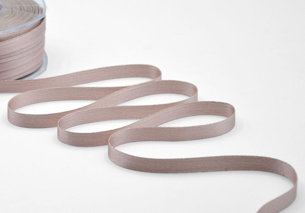 doppio raso lamè 10 mm cipria scuro