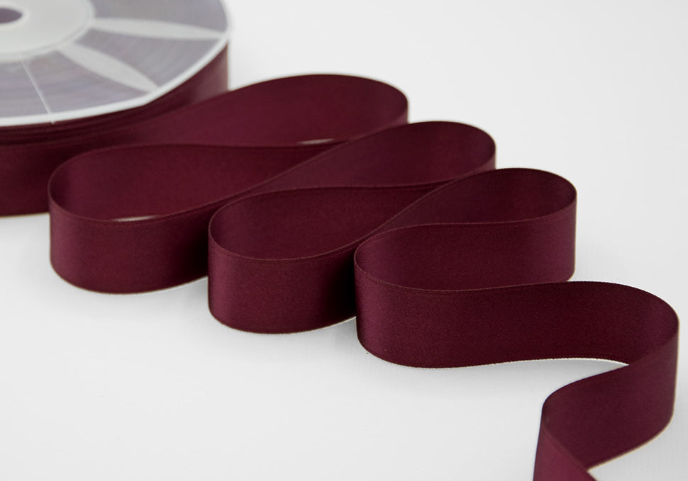 doppio raso 25 mm bordeaux scuro