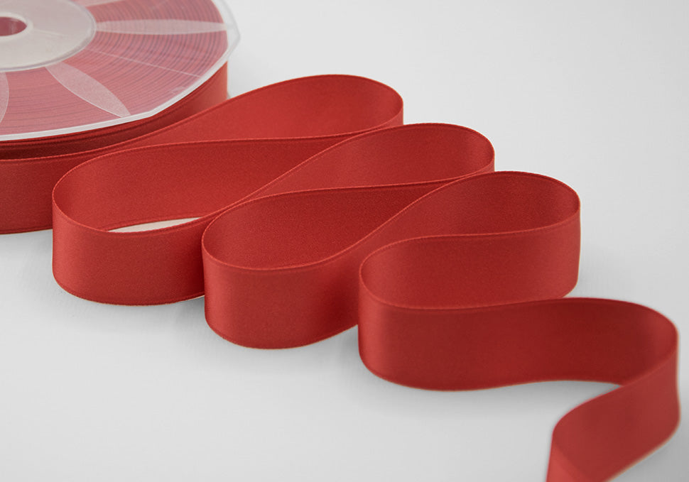 doppio raso 25 mm rosso corallo