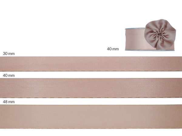 Double satin 40mm powder pink side tie