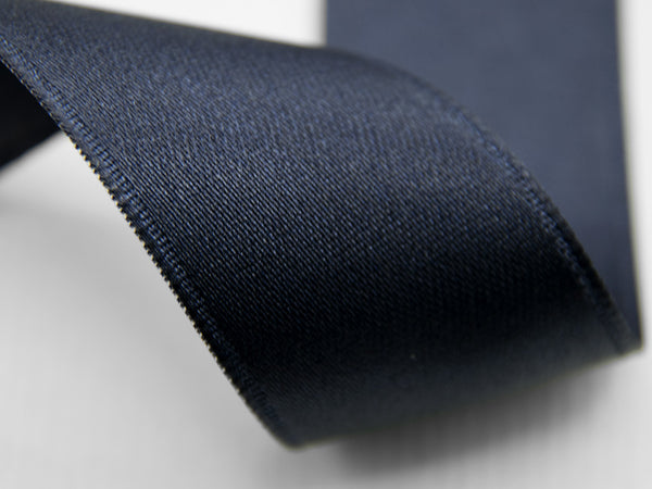 Double Satin 40mm Midnight blue side tie