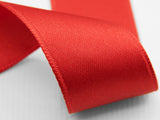 Double cravate latérale rouge satin 40mm