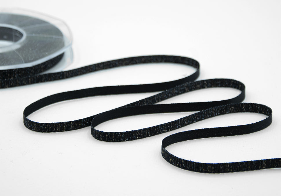 raso boutique lamè 6 mm nero