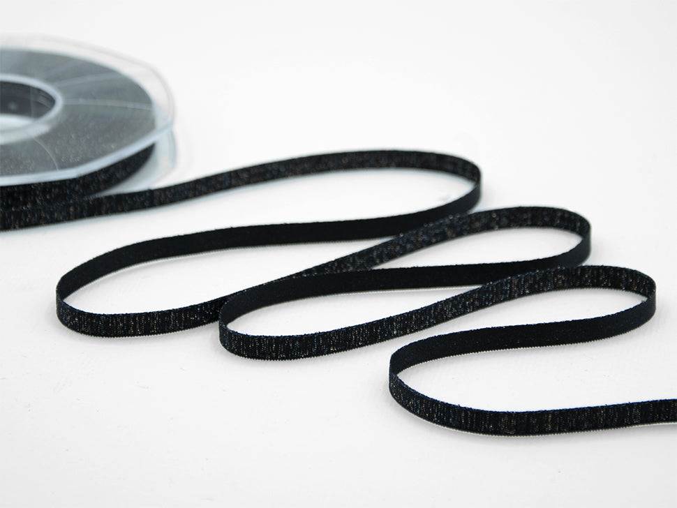 raso boutique lamè 6 mm nero