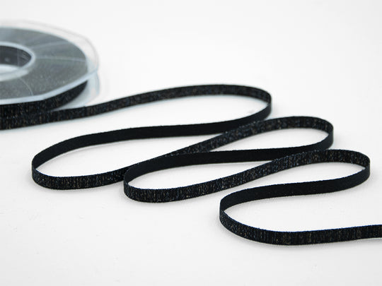raso boutique lamè 6 mm nero