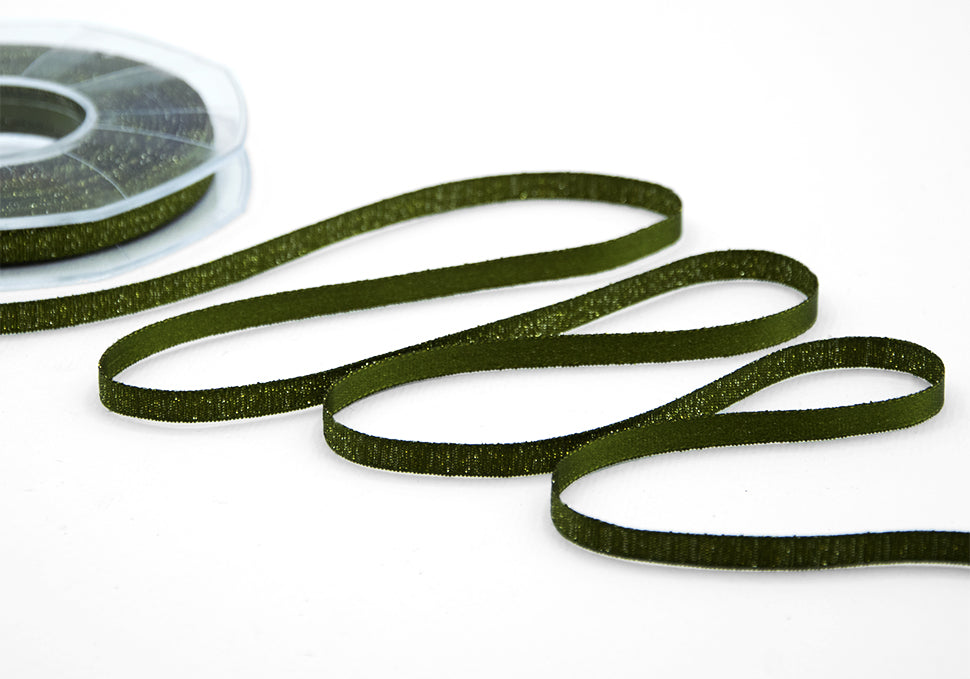 raso boutique lamè 6 mm verde muschio