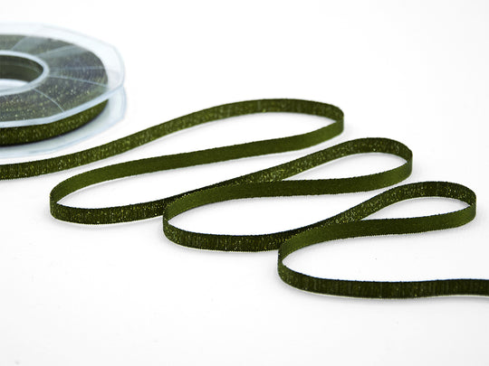 raso boutique lamè 6 mm verde muschio