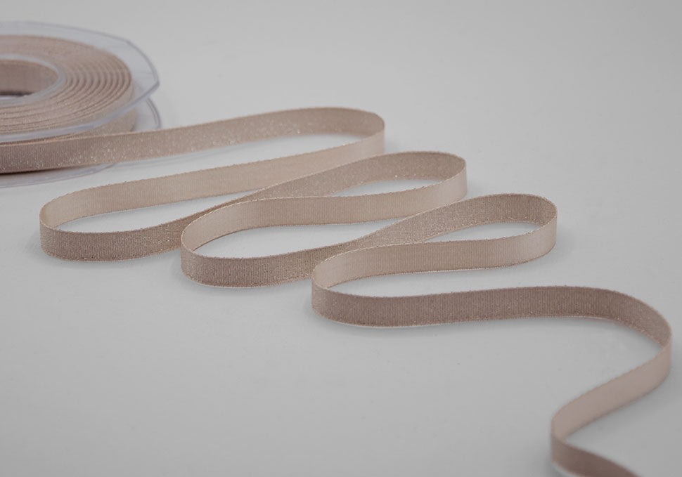 raso boutique lamè 10 mm albicocca chiaro