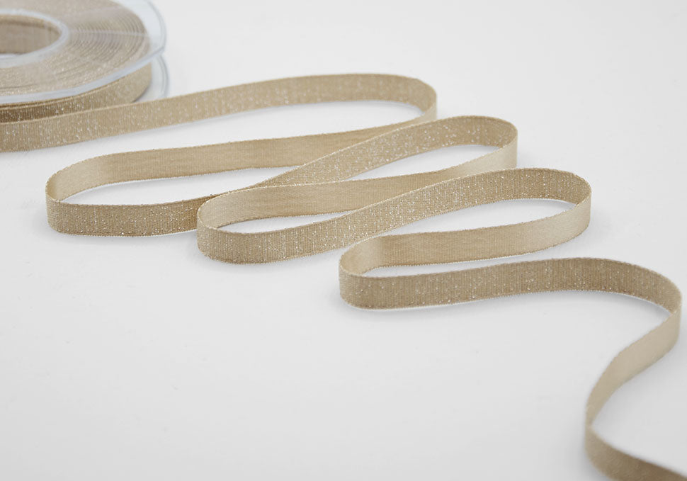 raso boutique lamè 10 mm beige