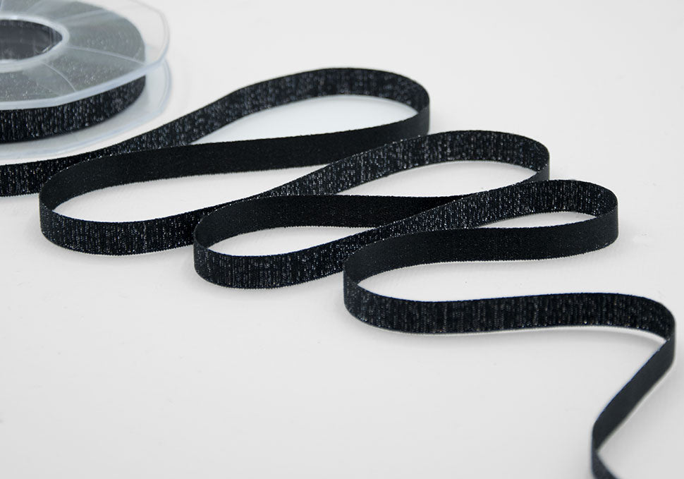 raso boutique lamè 10 mm nero