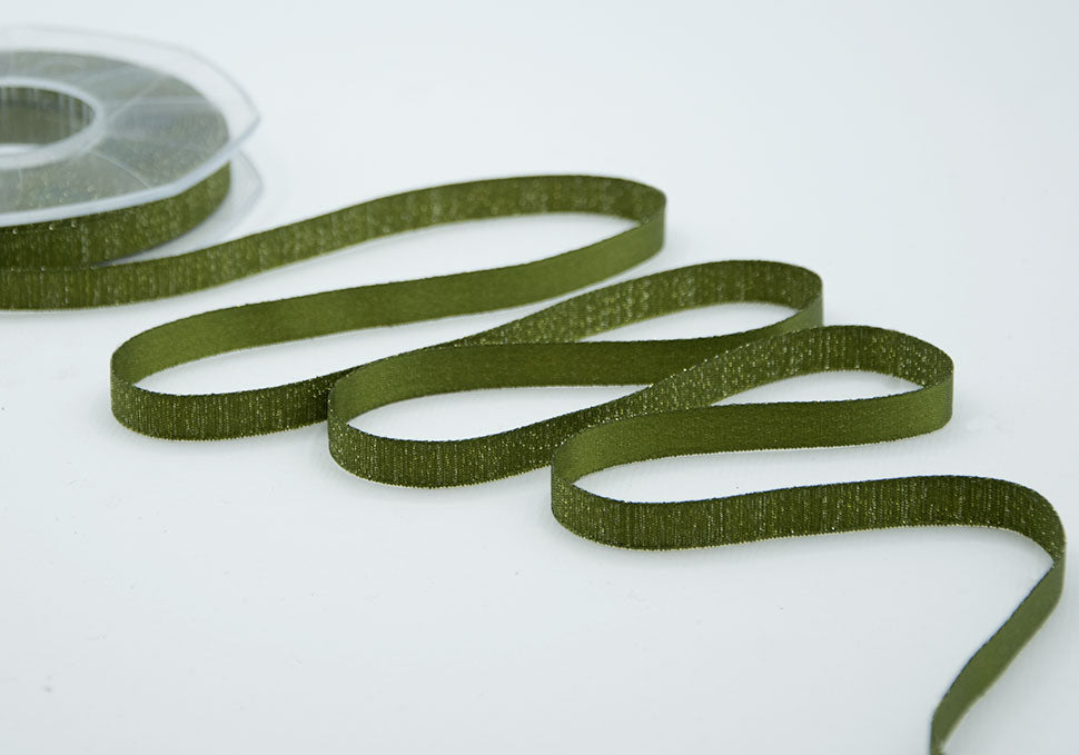 raso boutique lamè 10 mm verde muschio