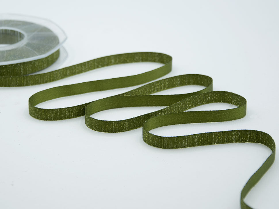 raso boutique lamè 10 mm verde muschio