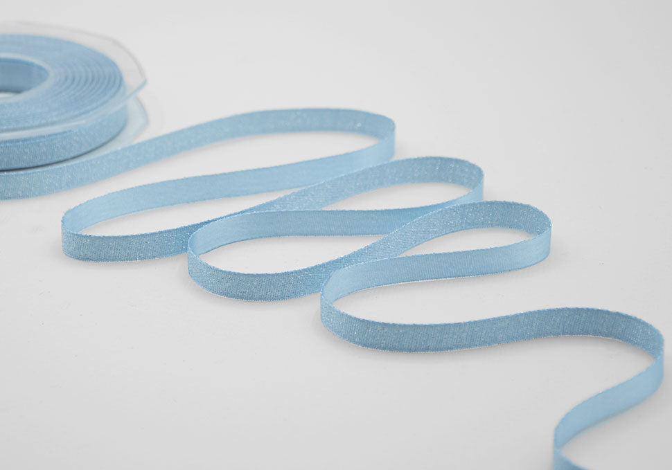 raso boutique lamè 10 mm azzurro baby