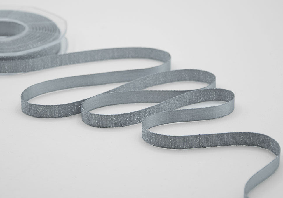 raso boutique lamè 10 mm grigio scuro