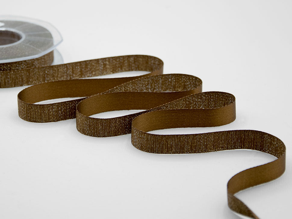 raso boutique lamè 16 mm marrone