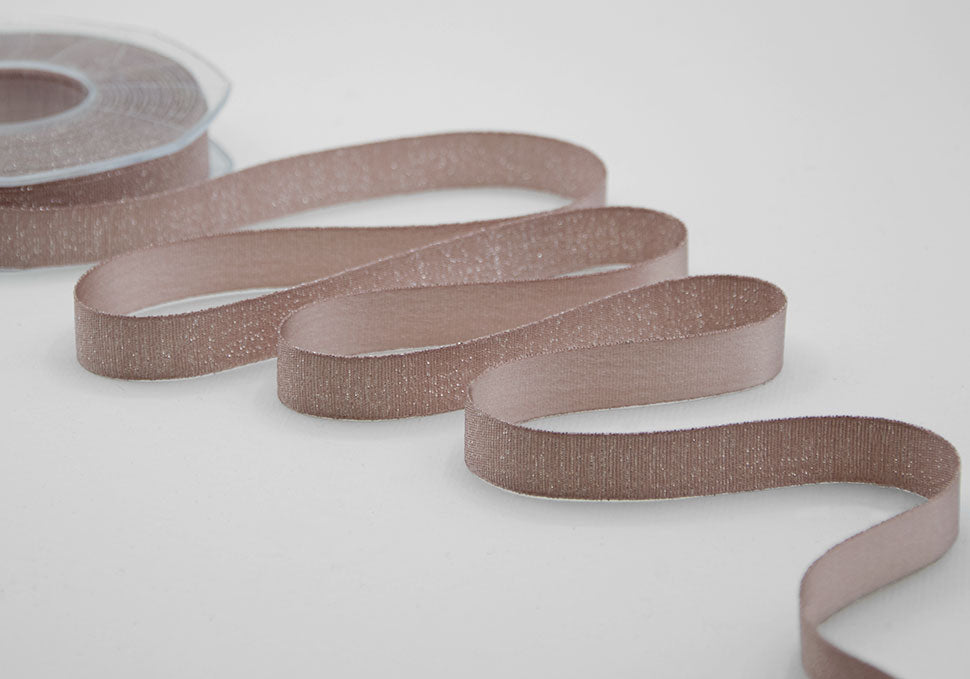 raso boutique lamè 16 mm cipria scuro