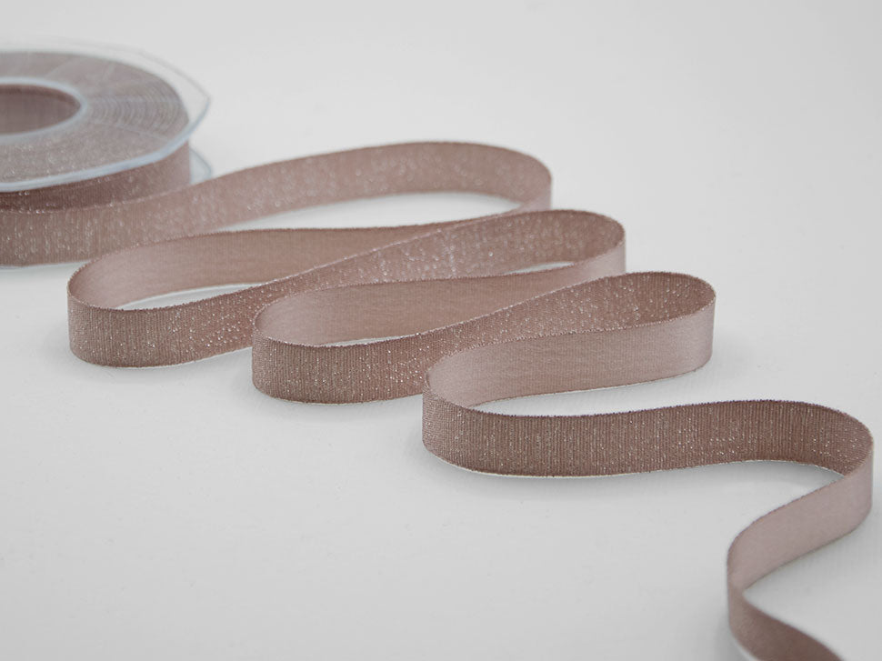 raso boutique lamè 16 mm cipria scuro