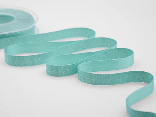 raso boutique lamè 16 mm verde acqua marina
