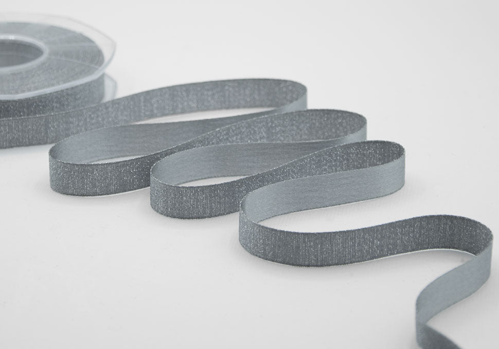raso boutique lamè 16 mm grigio scuro