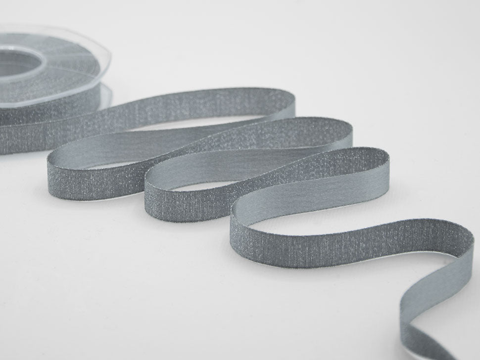 raso boutique lamè 16 mm grigio scuro