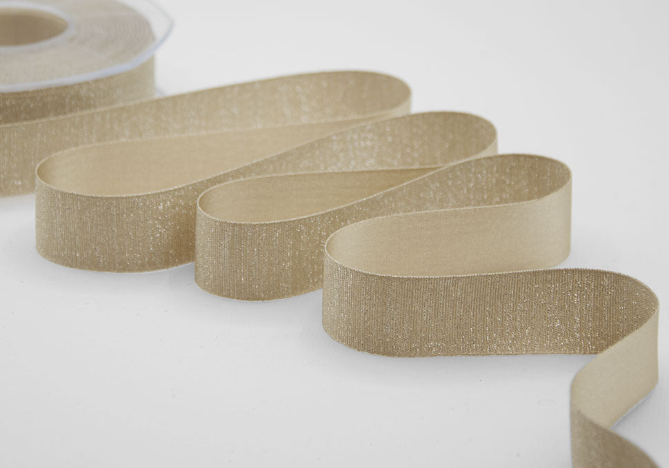 raso boutique lamè 25 mm beige