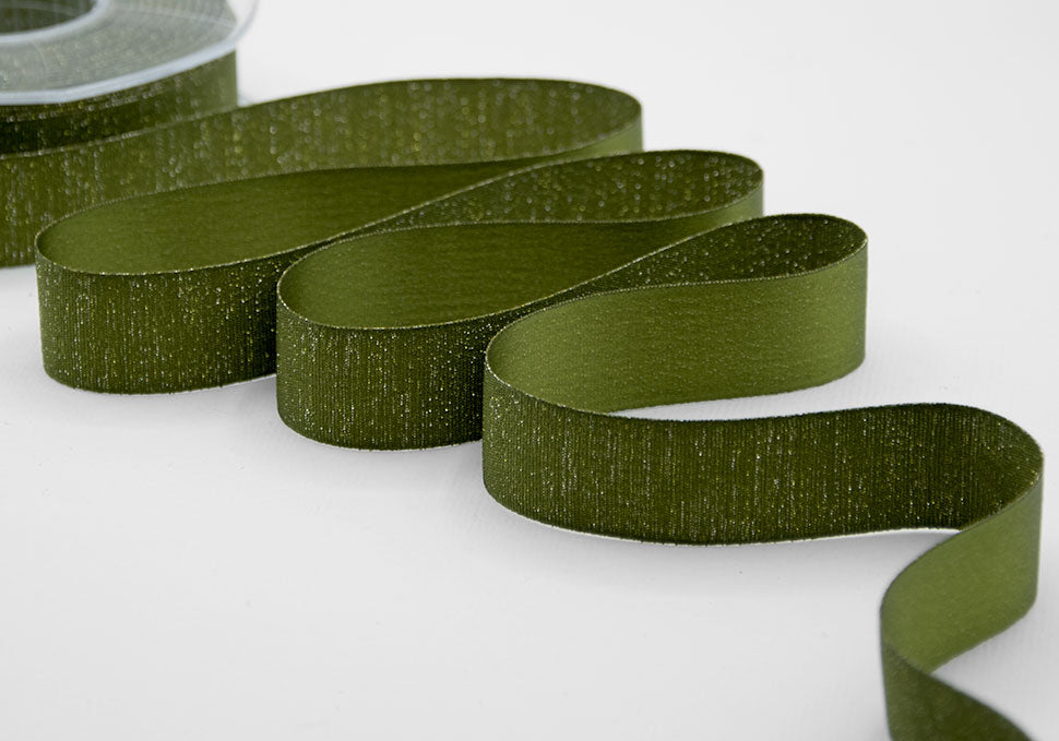 raso boutique lamè 25 mm verde muschio