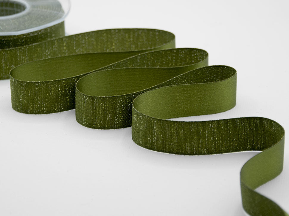 raso boutique lamè 25 mm verde muschio