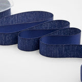 raso boutique lamè 25 mm blu scuro