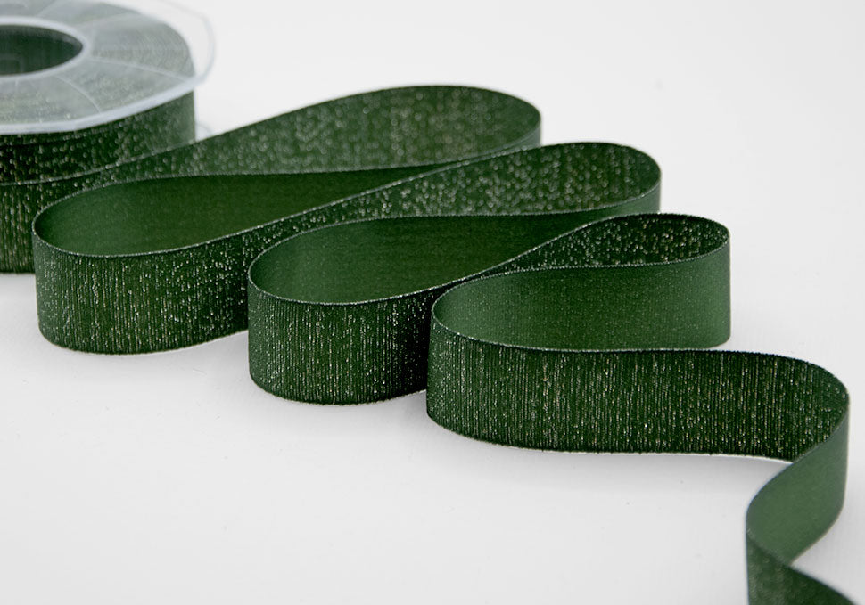 raso boutique lamè 25 mm verde inglese