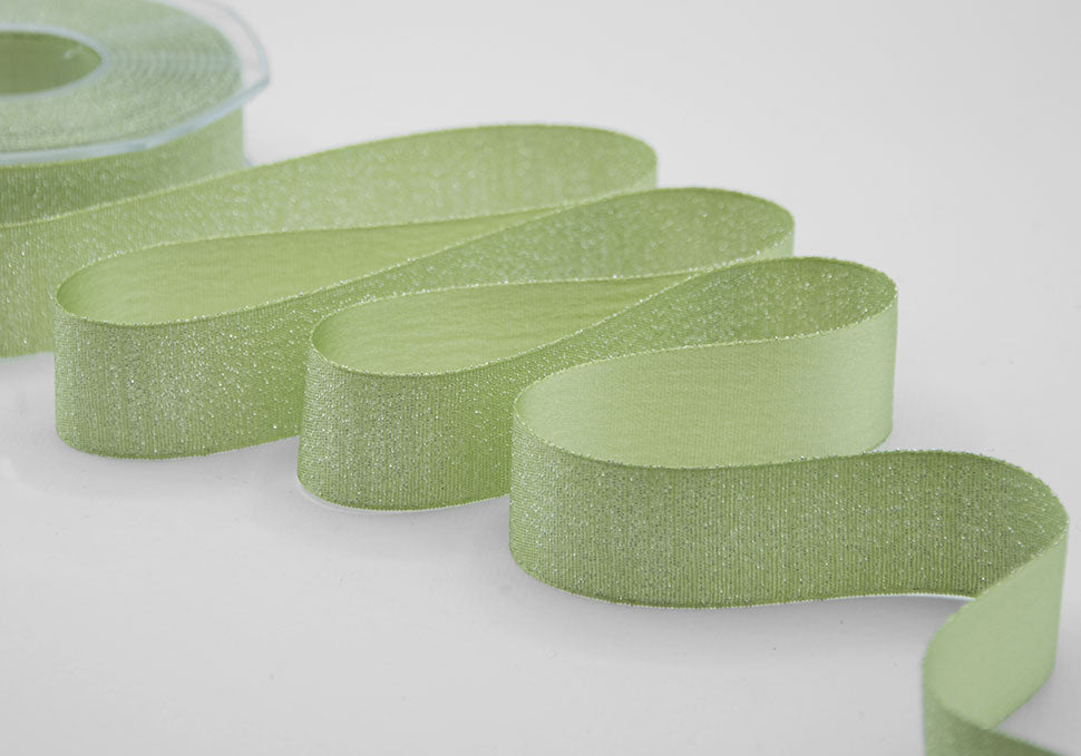 raso boutique lamè 25 mm verde prato